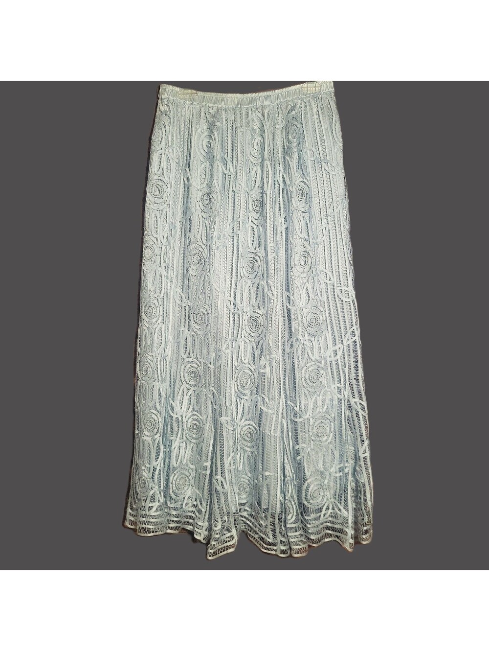 Vintage Soulmates Crocheted Silk/Cotton Lace Maxi Skirt - Size XL